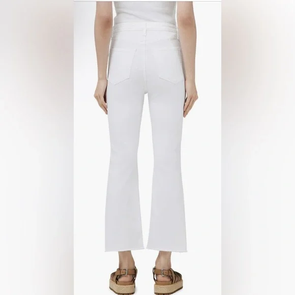 rag & bone Casey Exposed Button High Waist Ankle Flare Jeans (Optic White) - Picture 2 of 13
